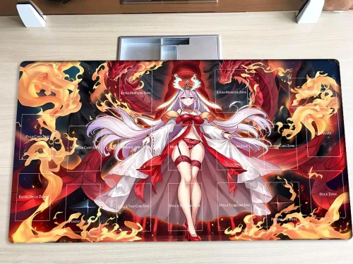 Nueva Alfombrilla de Juego Mlikemat Kurikara Divincarnate TCG CCG OCG para Juego de Cartas Coleccionables con Zonas + Bolsa Gratis (ZD039-640-A)