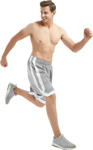 Miniatura 10 de TopTie Pantalones cortos de baloncesto de malla de 7 pulgadas con bolsillos para hombre, pantalones cortos deportivos activos de 2 tonos, pantalones