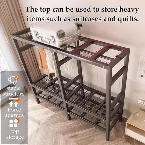 Miniatura 3 de large closets Folding Clothes Closet Metal Iron Wardrobe Closet Portable Closets for Hanging Clothes Easy to Assemble Saves Space Closet Space-saving