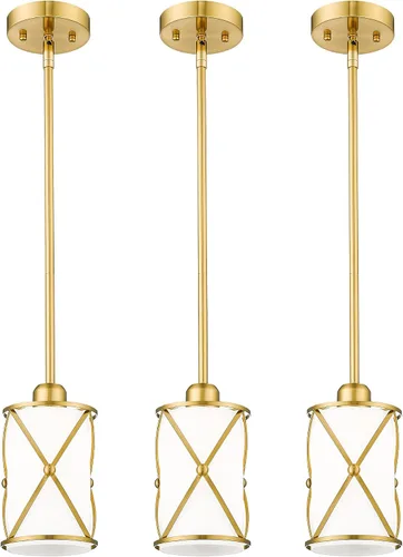 Miniatura 9 de CH9176BK-3PK - Luces colgantes de cristal para isla de cocina, paquete de 3, iluminación colgante de cocina negra sobre la isla con varilla, moderna