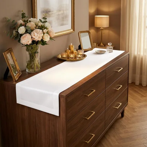 Miniatura 24 de Luxe Shine™ by D'Moksha - Camino de mesa negro de 36 pulgadas, elegante camino de mesa de seda, lavable a máquina, 14 x 36 pulgadas para tocador