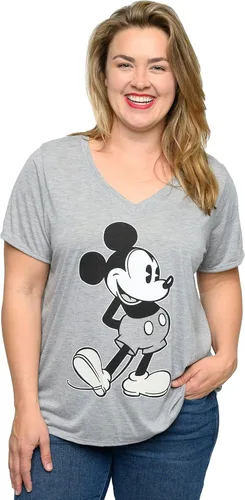 Miniatura 4 de Disney Camiseta con cuello en V para mujer, estampado de Mickey Mouse