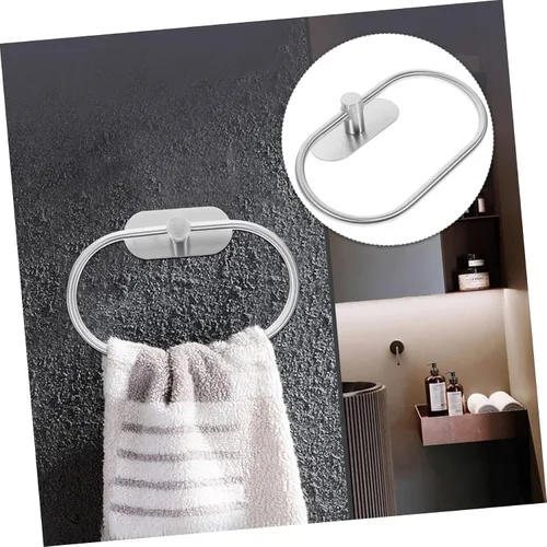 Miniatura 4 de DOITOOL Toallero de mano de baño Anillo de toalla de acero inoxidable Accesorio de baño para el hogar
