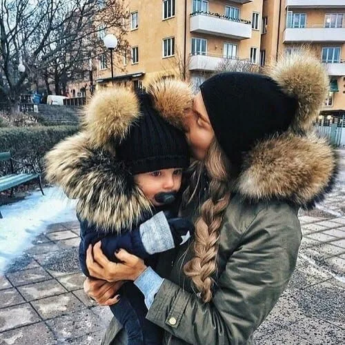 Miniatura 3 de oenbopo 2PCS Parent-Child Hat Winter Warmer Baby HatWomen Hat Mother Baby Knit Hat Beanie Winter Warm Crochet Cap