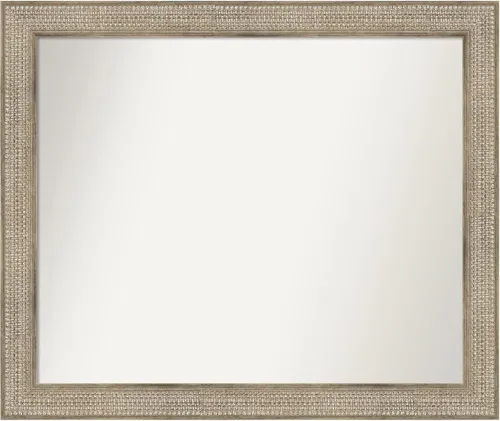 Miniatura 392 de Amanti Art Espejo de baño plateado para sobre fregadero, 26 x 26 pulgadas, espejo cuadrado de níquel pulido, marco de madera tradicional mediano, se