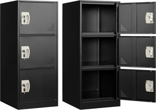 Miniatura 16 de Armario de metal para el hogar, vestidor, armarios de almacenamiento de acero de 71 pulgadas para empleados, armario con cerradura con 1 puerta Gris