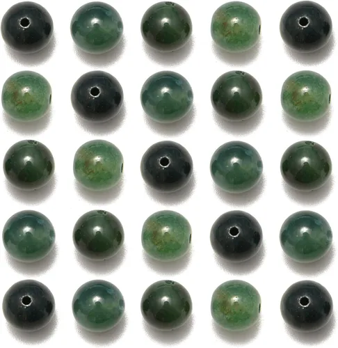 Miniatura 55 de NCB - 200 cuentas sueltas de turquesa africana de 0.15 pulgadas (4 mm) para joyería, cuentas semipreciosas naturales redondas y suaves con espaciador