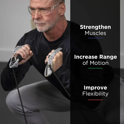 Miniatura 2 de THERABAND Tubos de resistencia, tubo elástico de látex profesional con asas duras, ejercicio, terapia física, pilates inferiores, entrenamientos