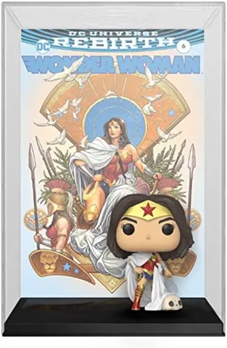Funko DC Wonder Woman POP! - Figura de vinilo de renacimiento de cubiertas cómicas #03 [On Throne]