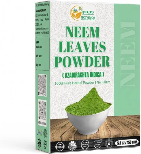 Herbs Botanica Polvo de Neem para el Crecimiento del Cabello, Cuidado de la Piel y Desintoxicación, Polvo de Hojas de Neem Amargo Silvestre para