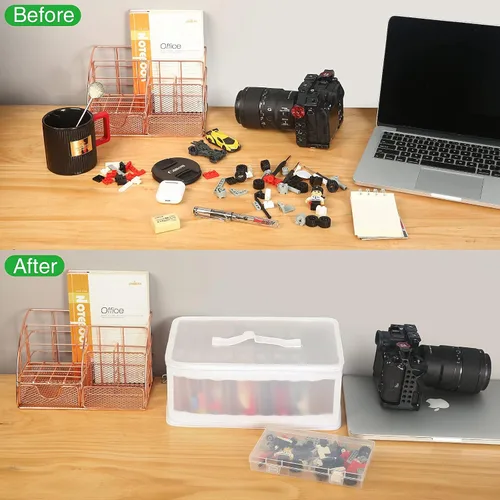 Miniatura 5 de Gbivbe Bolsa de almacenamiento de fotos de 4 x 6 pulgadas, 10 cajas interiores grandes de almacenamiento de fotos para almacenar hasta 1000 fotos