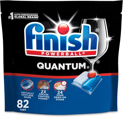 Miniatura 13 de Finish Quantum Cápsulas para lavavajillas, sin enjuague previo, detergente para lavavajillas, elimina las manchas y la grasa seca 24 horas, dejando
