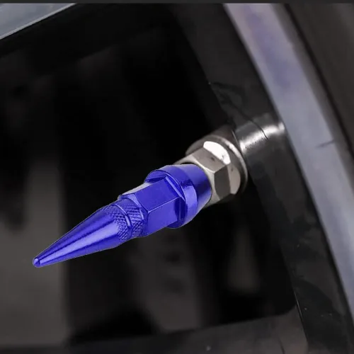 Miniatura 7 de ASUBHA 4 tapas de válvula de vástago de aluminio con pinchos de 1.77 pulgadas, tapas de vástago de aire para automóvil, tapas de neumáticos