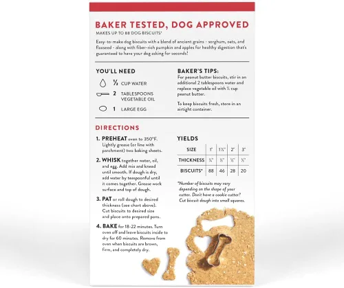 Miniatura 3 de King Arthur Mezcla de galletas para perros, calabaza y manzana, golosinas caseras para perros, 12 onzas