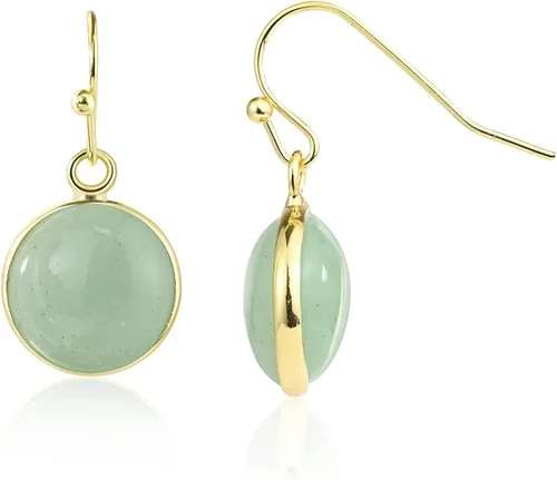14K Gold Earrings for Women Handmade Green Jade Jewelry Green Stone Earrings for Women Dangle Birthstone Earrings Gift for Anniversary Graduation