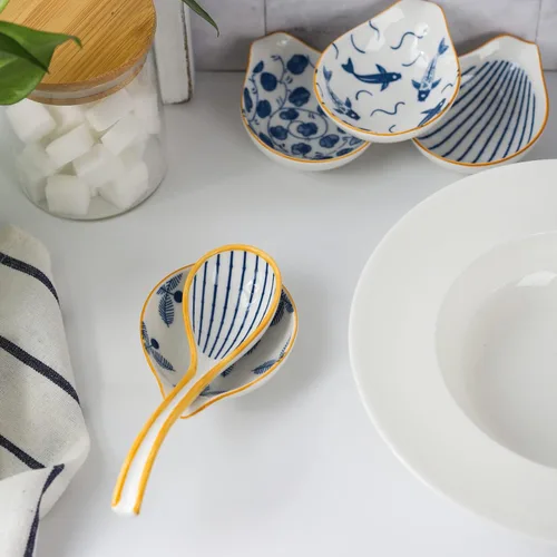 Miniatura 8 de Soporte de cuchara para estufa - Soporte de cuchara de cerámica para encimera de cocina y café - Modelo 1#