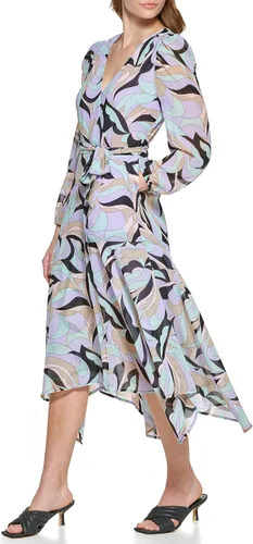 Miniatura 2 de Calvin Klein Vestido cruzado de imitación para mujer