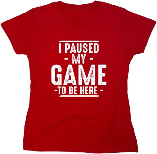Miniatura 12 de Camiseta divertida con texto en inglés "I Paused My Game to Be Here" para hombre