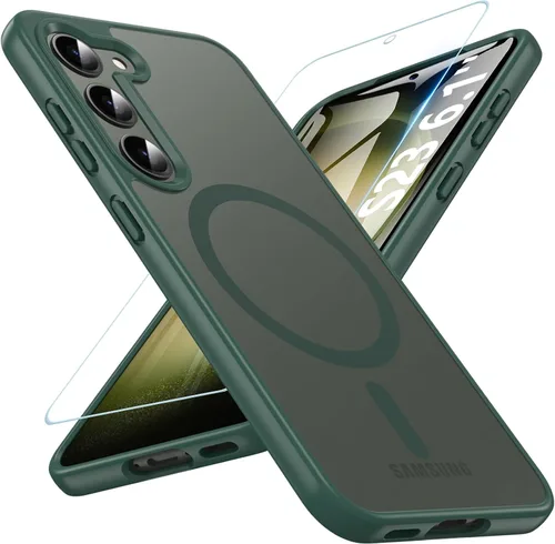 Miniatura 29 de OWKEY Funda magnética para Samsung Galaxy S23 de 6.1 pulgadas, para Magsafe con protector de pantalla, protección de grado militar, a prueba