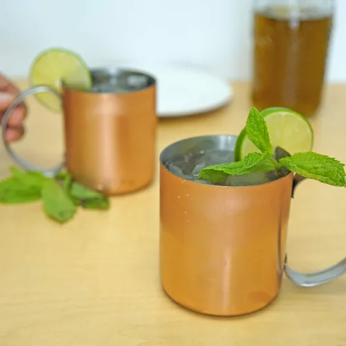Miniatura 7 de Southern Homewares Taza Moscow Mule de cobre con forro de acero inoxidable – Juego de tazas de cobre martillado de 16 oz para cócteles – Tazas