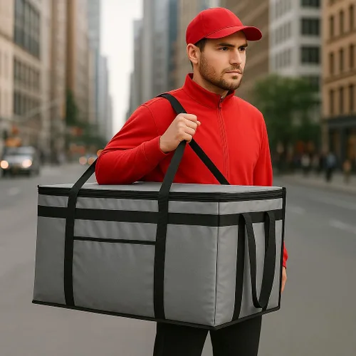 Miniatura 4 de musbus bolsa de catering aislada 22x14x13 Muy caliente XXXL Bolsa térmica aislada para entrega de alimentos, mantiene la comida caliente, catering