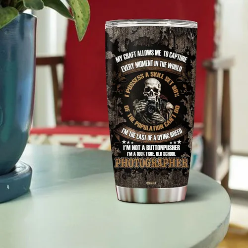 Miniatura 4 de Vaso personalizado de regalo para hombres fotógrafos, 20 onzas, taza de viaje de acero inoxidable aislada, botella de agua, Navidad, cumpleaños, día