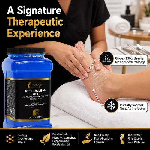 Miniatura 3 de Foot SPA - Gel de masaje para pedicura, gel refrescante con acabado de mentol y menta para pedicura profesional, sin sulfatos, sin silicona, sin