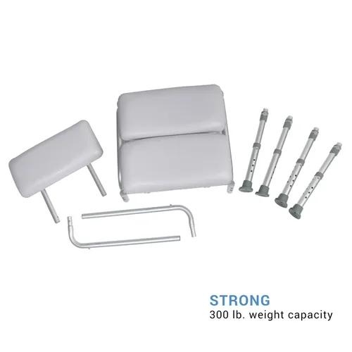 Miniatura 4 de Lumex - Silla de ducha acolchada de lujo con respaldo, cojines acolchados impermeables para mayor comodidad y calidez, color blanco, 7944KD-1