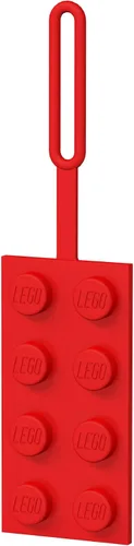 Lego Stationery - Etiqueta de silicona para equipaje de 2 x 4, color rojo