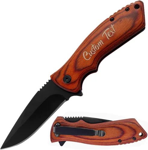 Miniatura 5 de Regalos para Hombres - Cuchillo Personalizado con Estuche Cuchillos de Bolsillo Grabados para Papá, Esposo, Novio, Hijo, Padrinos de Boda - Regalo