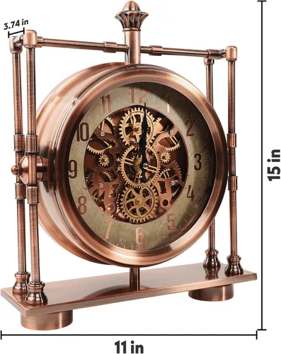 Miniatura 3 de Moving Gears - Reloj de escritorio, reloj de manta, arte industrial steampunk, relojes decorativos para sala de estar, casa de campo, oficina, ideas