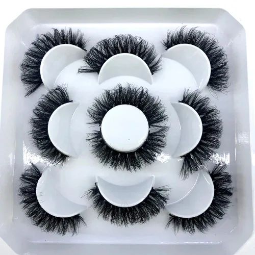 Miniatura 13 de 5 pares de pestañas postizas de visón 3D de 0.98 pulgadas a granel, con caja personalizada, pestañas postizas naturales finas al por mayor (ML-07)