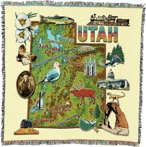 Miniatura 14 de Pure Country Weavers State of Alabama - Manta cuadrada para regalo, manta de tapiz tejida de algodón, fabricada en los Estados Unidos