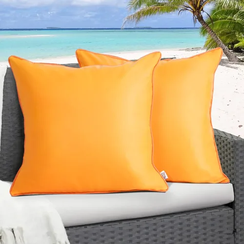 Miniatura 8 de Paquete de 2 fundas de almohada para exteriores de 12 x 20 pulgadas, resistente al agua, de piel de silicona, resistente a los rayos UV, resistente