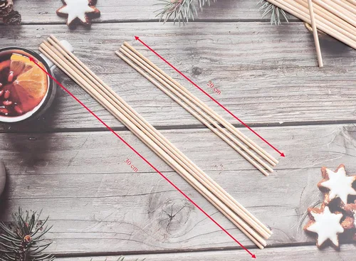 Miniatura 3 de 60 varillas de madera de 8 pulgadas, madera natural sin acabar, para proyectos de manualidades, decoración del hogar, decoración del hogar, 7.9 in