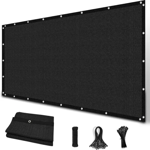 Amagenix Tela para proporcionar 90% de sombra, 6 x 8 pies, con ojales, para pérgola, repuesto de toldo, biombo para privacidad para exteriores, Negro