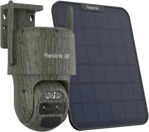 REOLINK 4K Cámara de seguridad celular de doble lente 4G LTE, tarjeta SIM incluida, cámara de seguimiento inalámbrica de rastreo con auto