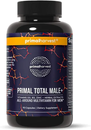 Primal Harvest Total Male+ Multivitamínico para Hombres Vitaminas, Minerales y Apoyo Herbal para Energía, Vitalidad, Salud Inmunológica y