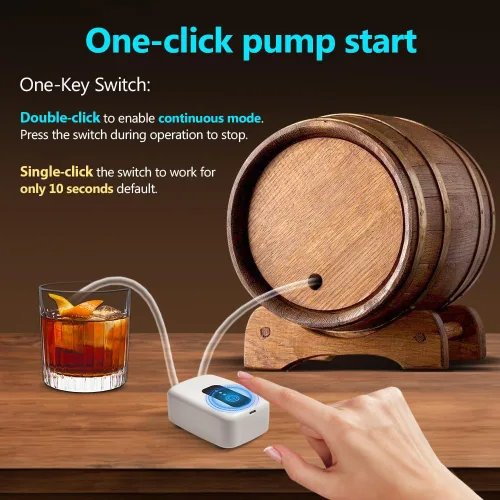 Miniatura 2 de Bomba autocebante eléctrica portátil de grado alimenticio USB para embotellar vino, cerveza, bebidas y kombucha, kit de bomba de transferencia