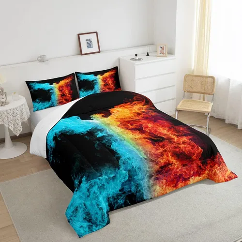 Miniatura 3 de Erosebridal Phoenix - Juego de edredón tamaño individual, juego de ropa de cama con estampado de pájaro mágico, estampado de pájaros mágicos, Multi