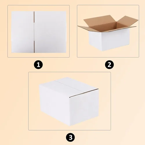 Miniatura 5 de Calenzana Cajas de envío de 7 x 5 x 4 pulgadas, paquete de 25, caja de cartón corrugado blanca para embalaje y almacenamiento por correo