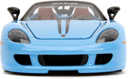 Miniatura 2 de Pink Slips 1:24 W6 Porsche Carrera GT - Coche fundido a presión, juguetes para niños y adultos (azul claro)