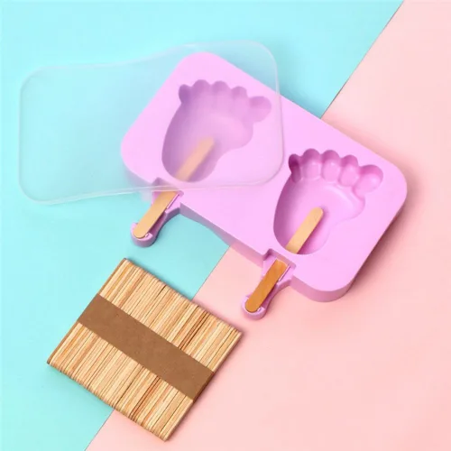 Miniatura 10 de Lindos moldes de silicona para paletas de conejo, moldes para paletas de hielo, moldes de silicona caseros con 100 palitos de paletas