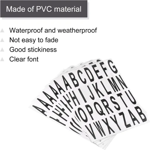 Miniatura 3 de MECCANIXITY Adhesivos de letras del alfabeto negro, etiqueta adhesiva de vinilo de PVC para buzón, dirección, ventana, puerta, paquete de 10