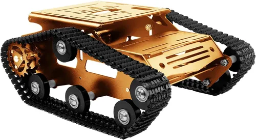 Miniatura 12 de Kit de chasis de coche robot inteligente, chasis de tanque grande de metal completo con motores de 2WD para Arduino Raspberry Pi Jetson Python DIY