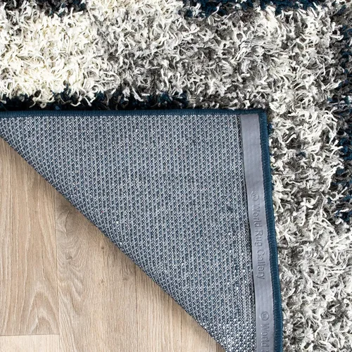 Miniatura 7 de Rugshop Alfombra de felpa de cuadros modernos desgastados azul marino, no desprende pelusa, suave para sala de estar, comedor y oficina, 7 pies 10