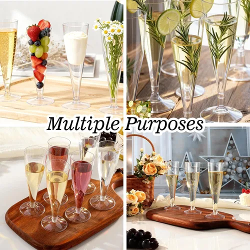 Miniatura 6 de Bestluck Paquete de 100 Copas de Champán de Plástico, 4.5 oz Cristalería Desechable de Plástico Transparente, Copas de Champán Desechables