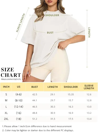 Miniatura 3 de Jesilist Camisetas de gran tamaño para mujer, de media manga, casuales, de verano, con cuello redondo
