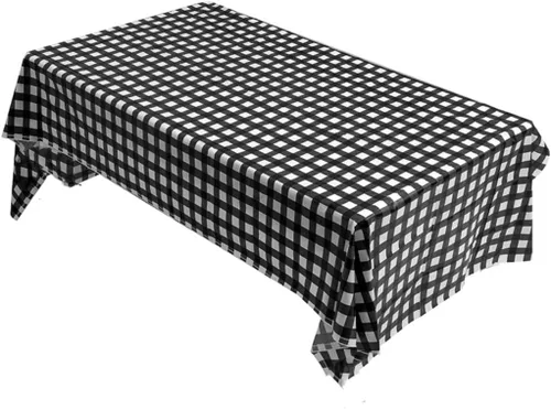 Miniatura 22 de 2 Empaques Mantel de Plástico Negro, 54 pulgadas x 108 pulgadas Cubierta de Mesa Rectangular Desechable para Fiestas, Adecuado para Cumpleaños