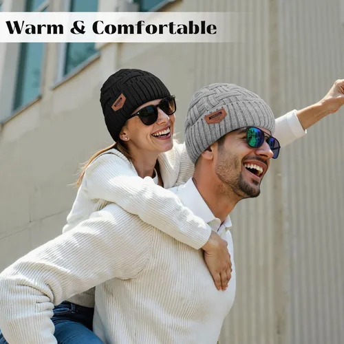 Miniatura 62 de Loritta Gorro de invierno cálido de punto grueso y holgado para hombre
